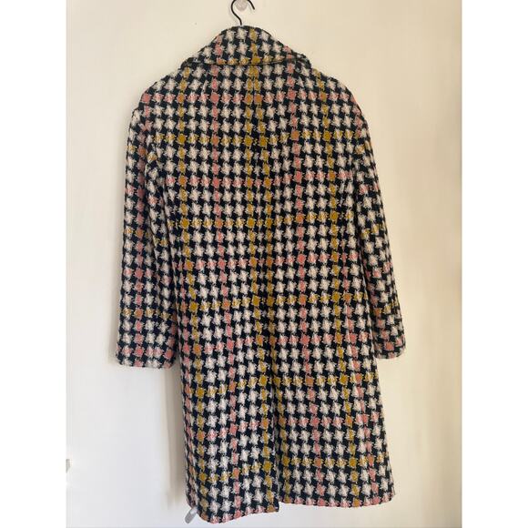 J.Crew Collection Lurex Tweed Oversized Double-Breasted Coat Houndstooth Print - Picture 7 of 11